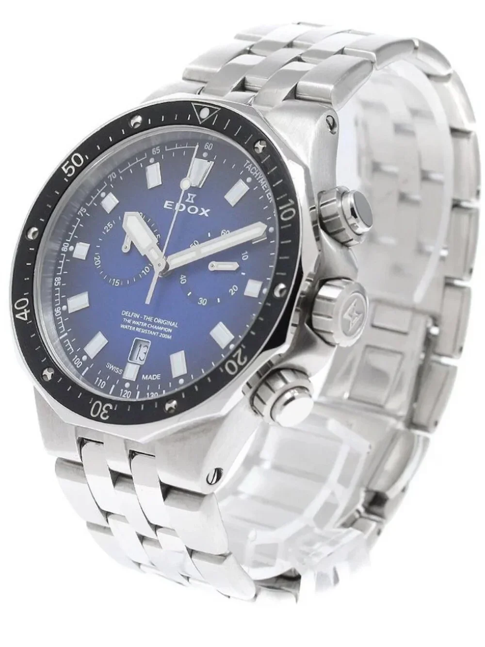 EDOX Delfin original chronograph 10109 Date blue Dial Quartz Men's Watch_957322
